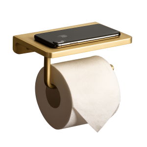 Lô giấy có móc treo, màu brushed gold, chất liệu Thép không gỉ, kích thước 160*100*95mm, hiệu Trevi